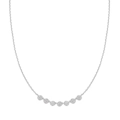 Silver Pav¨¦ Multi Beaded Chain Necklace