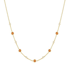 Gold Nano Gem Station Necklace