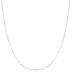 Silver Mini Bead Station Necklace