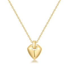 Gold Shield Pendent Necklace