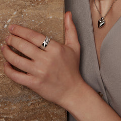 Silver Tiger Stripe Band