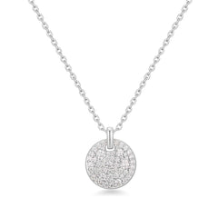 Silver Large Pav¨¦ Disc Necklace