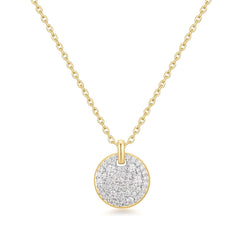 Two-Tone Large Pav¨¦ Disc Necklace