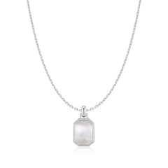 Silver Square Mother-of-Pearl Necklace