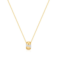 Gold Puffed Rivulet Pav¨¦ Necklace