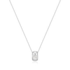 Silver Puffed Rivulet Pav¨¦ Necklace