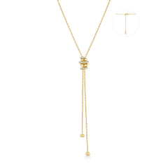 Gold Twisted Rope Lariat Necklace