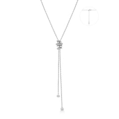 Silver Twisted Rope Lariat Necklace