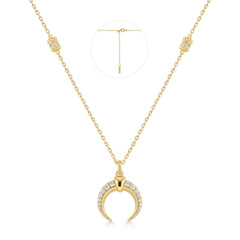 Gold Reversible Horn Necklace