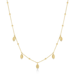 Gold Leaf Station Necklace