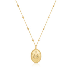 Gold Butterfly Locket Necklace