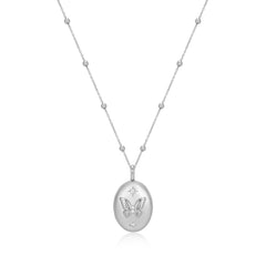 Silver Butterfly Locket Necklace