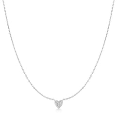 Silver Pav¨¦ Heart Necklace