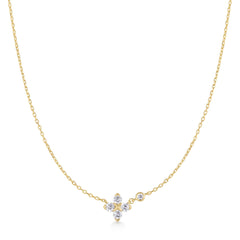 Gold Sparkling Lucky Clover Necklace