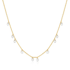 Gold Droplet Station Necklace