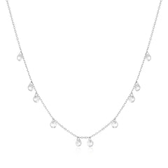 Silver Droplet Station Necklace