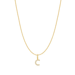 Gold Letter C Initial Necklace