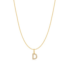 Gold Letter D Initial Necklace