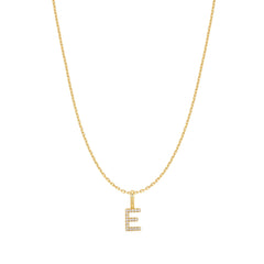 Gold Letter E Initial Necklace