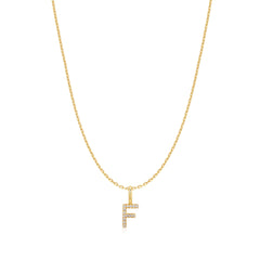 Gold Letter F Initial Necklace