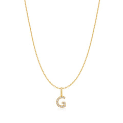 Gold Letter G Initial Necklace