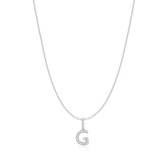 Silver Letter G Initial Necklace