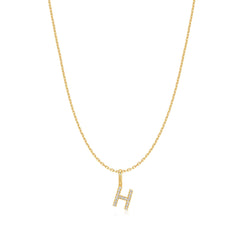 Gold Letter H Initial Necklace
