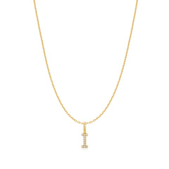 Gold Letter I Initial Necklace