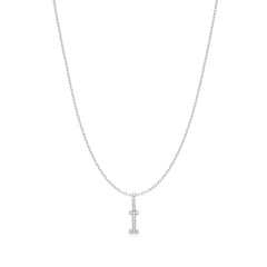 Silver Letter I Initial Necklace