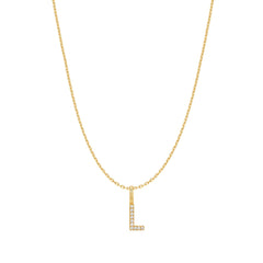 Gold Letter L Initial Necklace