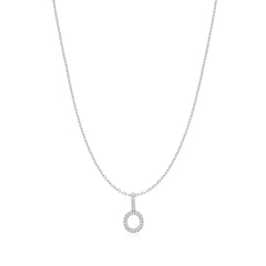 Silver Letter O Initial Necklace