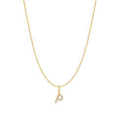 Gold Letter P Initial Necklace