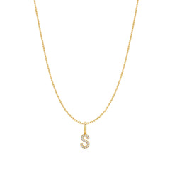 Gold Letter S Initial Necklace