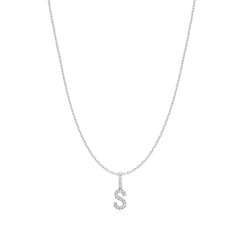 Silver Letter S Initial Necklace