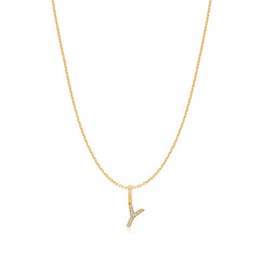 Gold Letter Y Initial Necklace
