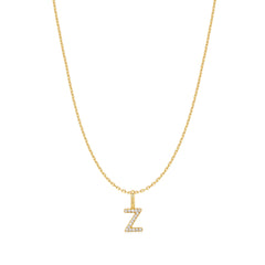 Gold Letter Z Initial Necklace
