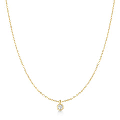 Gold Classic Bezel-Set Solitaire Necklace