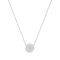 Silver Reversible Pav¨¦ Moon Evil-Eye Necklace