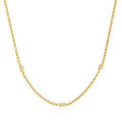 Gold Evil Eye Station Necklace