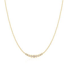 Gold Graduated Bezel-Set Necklace
