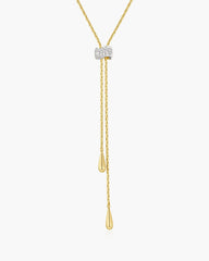 Gold Teardrop Slider Necklace