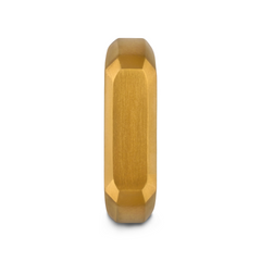ORIOLE Brushed Gold Plated Titanium Signet Ring - 6mm