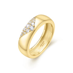 Gold Pav¨¦ Cubic Zirconia Bold Statement Ring