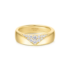 Gold Pav¨¦ Cubic Zirconia Bold Statement Ring