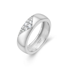 Silver Pav¨¦ Cubic Zirconia Bold Statement Ring