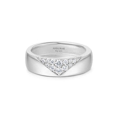 Silver Pav¨¦ Cubic Zirconia Bold Statement Ring