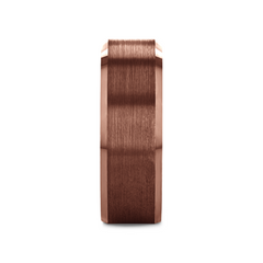 ROKA Flat Beveled Espresso Tungsten Carbide Ring with Brushed Center - 8mm