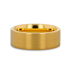 AUDEN Gold Plated Flat Brushed Finished Tungsten Wedding Ring - 6mm & 8mm